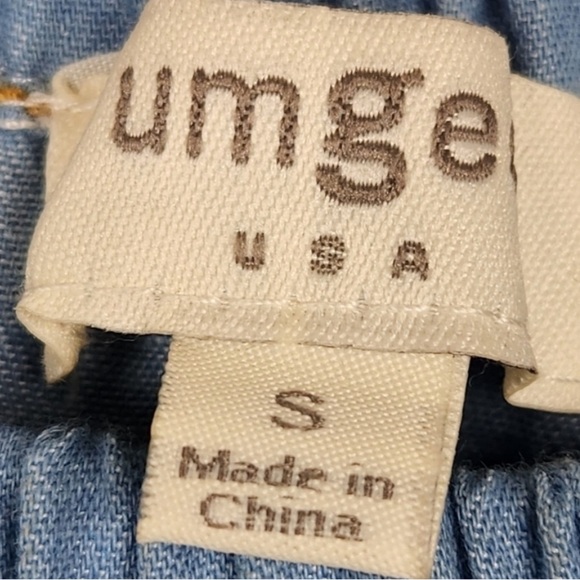 NEW Umgee Women's Chambray Floral Embroidered Off Shoulder Tunic Dress Small - Picture 5 of 6